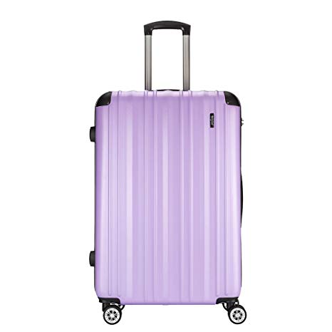 Amasava Cabin Luggage Super Lightweight ABS Hard Shell Travel Carry On Trolley 4 Wheels Suitcase, Approved for EasyJet, British Airways, Virgin Atlantic, KLM and Many More. 28" Purple