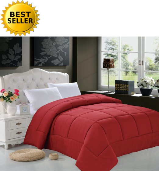 Celine Linen® Luxury Down Alternative Double-Filled Comforter 0 HypoAllergenic, Twin/Twin XL , Burgundy
