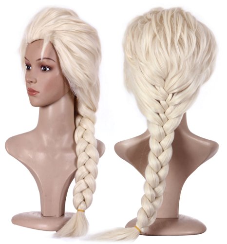 Anogol Free Hair Cap   Blonde Cosplay Wig Party Braid Hair Wigs (1-Pack)