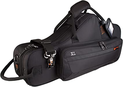 Protec Alto Saxophone Contoured PRO PAC Case with Flute Pocket for Larger Bells and Larger Body Saxophones, Black, Model PB304CTXL