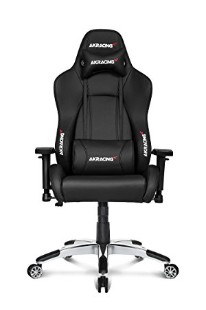AKRacing Premium Series Luxury Gaming Chair with High Backrest, Recliner, Swivel, Tilt, Rocker and Seat Height Adjustment Mechanisms with 5/10 warranty (Black)