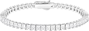 KRKC&CO 2/3/4mm Tennis Bracelets, S925 Sterling Silver with 14k Gold/White Gold Plated, Iced Out 5A Cubic Zirconia Stones, for Women Ladies Bridal Wedding Jewelry