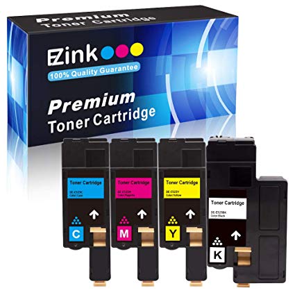 E-Z Ink (TM) Compatible Toner Cartridge Replacement for Dell E525W E525 525w to use with E525w Wireless Color Printer for 593-BBJX 593-BBJU 593-BBJV 593-BBJW (Black Cyan Magenta Yellow, 4 Pack)