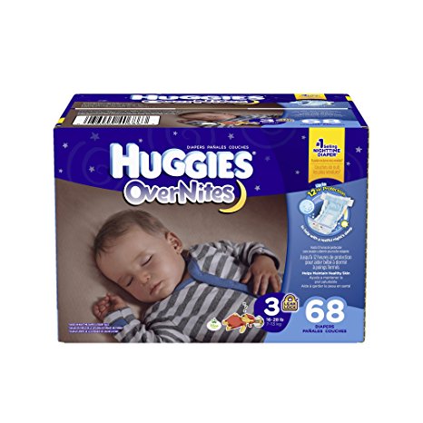 Huggies Overnites Diapers, Size 3, 68 Count