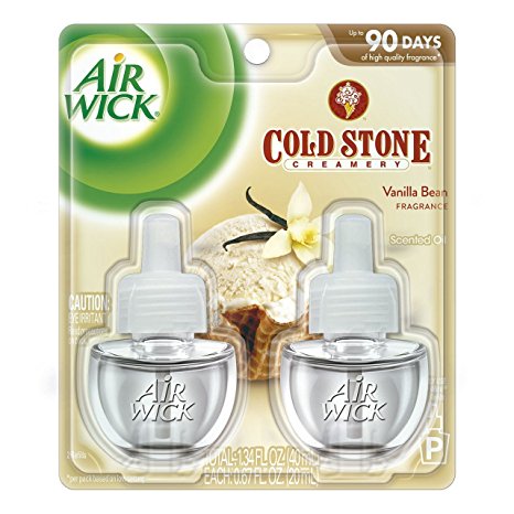 Air Wick Scented Oil Air Freshener, Vanilla Cold Stone, 2 Refills, 0.67 Ounce