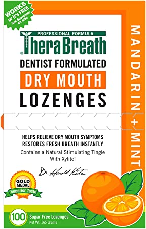 Mouth Wetting Fresh Breath Lozenges, Mandarin Mint, 100 Wrapped Lozenges, 165 g