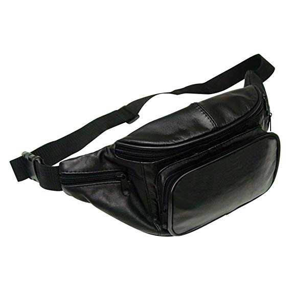 Preferred Nation Leather Fanny Pack, Black