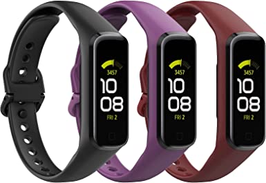 MoKo 3PACK Watch Band Compatible with Samsung Galaxy Fit 2,Soft TPE Replacement Sport Strap for Samsung Fit 2 Band SM-R220 for Women Men