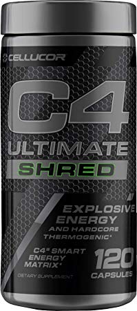 Cellucor C4 Ultimate Shred Pre Workout Capsules, Weight Loss Supplement for Men & Women with Ginger Root Extract, 120 Capsules