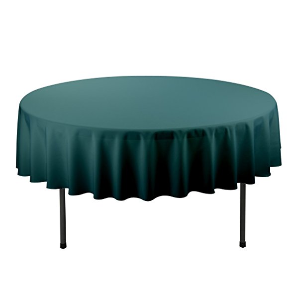 E-TEX 70-Inch Round Polyester Tablecloth Hunter Green