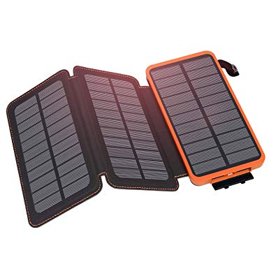 Hiluckey Solar Charger 24000mAh Solar Power Bank with Dual USB 2.1A Output Portable Battery Pack for Smartphone, Tablet and more
