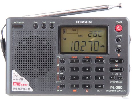 TECSUN PL-380 DSP FM stereo. MW. SW. LW. World Band PLL Radio Receiver, LCD Display, ETM Function Added