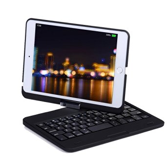 iPad Mini Keyboard,Moleboxes Swivel 360 Degree Rotatable Bluetooth Keyboard Case IPad Mini Bluetooth Keyboard Compatible IPad Mini 3 / IPad Mini 2 / IPad Mini(Close To Sleep, Open To Wake Up) (Black)