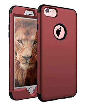 iPhone 6 Plus Case,iPhone 6s Plus Case,SKYLMW Three Layer Heavy Duty High Impact Resistant Hybrid Protective Cover Case For iPhone 6 Plus/6s Plus (Only For 5.5")Blush Gold