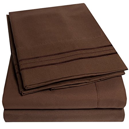 1500 Supreme Collection Bed Sheets - 4 Piece Bed Sheet Set Deep Pocket HIGHEST QUALITY & LOWEST PRICE, SINCE 2012 - Wrinkle Free Hypoallergenic Bedding - All Sizes, 23 Colors - Full, Brown