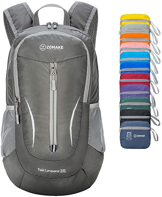 ZOMAKE Ultra Lightweight Packable Backpack, 25L Small Water Resistant Rucksack Foldable Travel Daysack for Men Women Outdoor Hiking