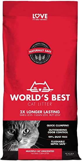 Worlds Best Cat Litter 28lb (12.7kg) Multiple Cat Unscented