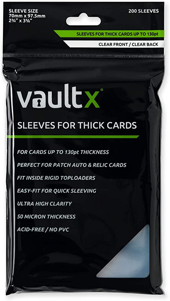 Vault X Thicker Card Sleeves for Thicker Cards - Premium Soft Sleeves for Cards up to 130pt (200pcs)