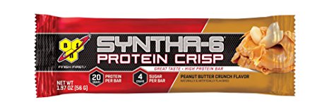 BSN Syntha-6 Protein Crisp Bar, Peanut Butter Crunch, 12 Count