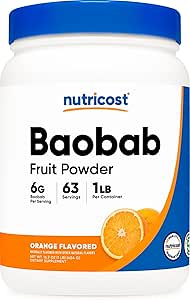 Nutricost Baobab Fruit Powder (1 LB, Orange Flavored) - Vegan, Non-GMO, Gluten Free