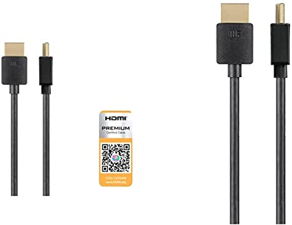 Monoprice High Speed HDMI Cable - 2 Feet - Black| Certified Premium, 4K@60Hz, HDR, 18Gbps, 36AWG & 124184 High Speed HDMI Cable - 3 Feet - Black| Certified Premium, 4K@60Hz, HDR, 18Gbps, 36AWG,4:4:4