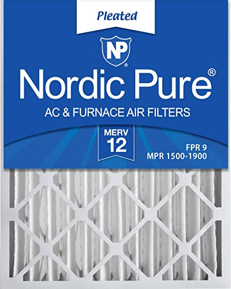 Nordic Pure 20x25x4 AC Furnace Air Filters MERV 12, Box of 2