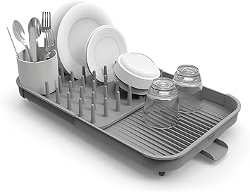 Joseph Joseph Duo Expandable Dish Drying Rack, Gray, 2-Tier