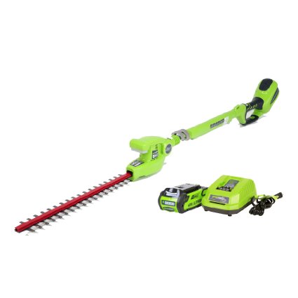 GreenWorks 22272 G-MAX 40V Li-Ion Pole Hedge Trimmer with 2ah battery and charger