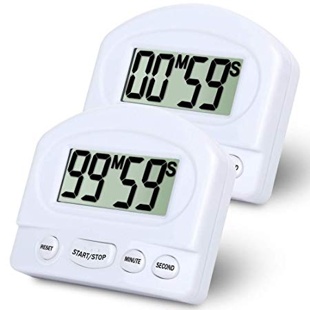 Digital Cooking Timer, FIOLOM Loud Alarm Dig Digit Large LCD Display Kitchen Timer Simple Operation Count Up and Down Cook Timer with Magnetic Back Stand for Baking Yoga Nip Home Office Sports