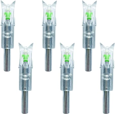 XHYCKJ 6PCS Lighted Nocks for Crossbow Bolts with 0.300"/ 7.62mm Diameter,Screwdriver Included