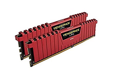 Corsair CMK16GX4M2B3200C16R Vengeance LPX 16 GB (2 x 8 GB) DDR4 3200 MHz CL16 XMP 2.0 High Performance Desktop Memory Kit - Red