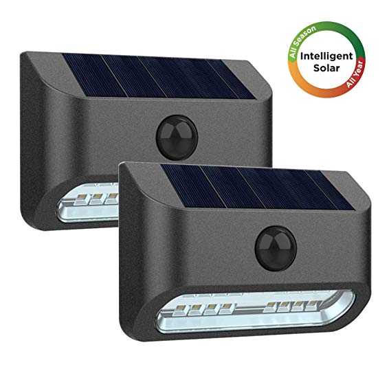 Westinghouse Intelligent Solar Motion Sensor Lights Outdoor 16 LEDs Solar Security Lights 300 Lumens Solar Wall Fence Lights (2 Pack)