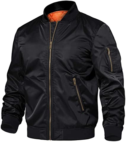 TACVASEN Men's Jackets-Windproof Bomber Jacket Full Zip Winter Warm Padded Coats Outwear