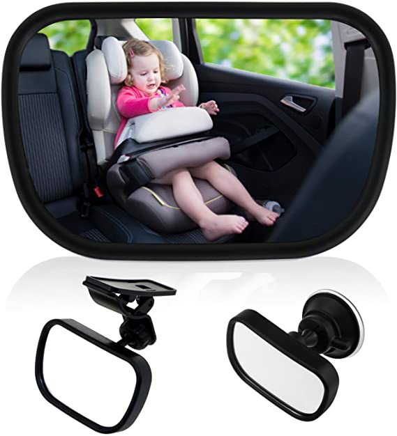 Baby Car Mirror, TedGem Baby Safety Car Mirror Adjustable Back Seat Rear View Mirror with Suction Cup