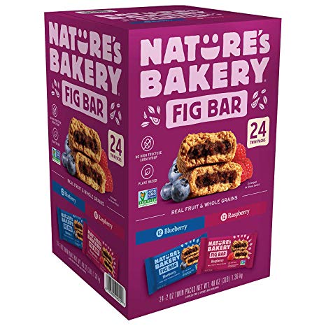 Nature's Bakery Whole Wheat Fig Bar, Convenient Bar On-To-Go,Vegan   Non-GMO, Variety Pack (Assorted Types, 24 Count)