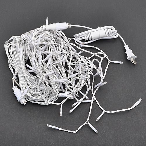 LEDwholesalers 16.4-Feet 120-LED Icicle Christmas Holiday Lights with White Wire, Warm White, X059WW