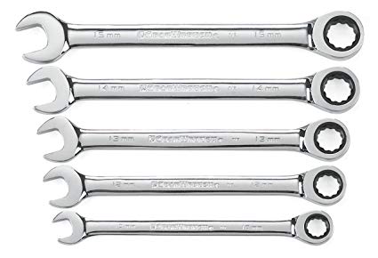 GearWrench 93004 5 Piece Combination Ratcheting Wrench Set Metric