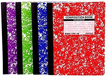 Mintra Office Composition Notebooks (Assorted Marble Comp - College Ruled, 4 Pack)