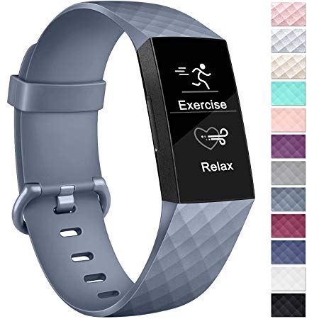 Vancle Sport Band Small Large Compatible with Fitbit Charge 3 Bands Replacement for Women Men