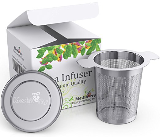 Meshberry Tea Infuser - Premium Stainless Steel - Single Cup - Loose Leaf Tea Strainer