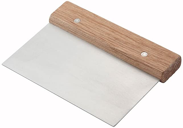 Winware Stainless Steel Dough Scraper with Wood Handle