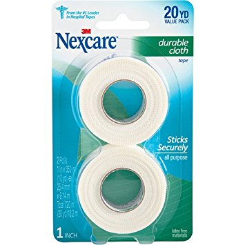 Nexcare Durapore Durable Cloth Tape, Hypoallergenic, Latex-free, Breathable, Useful for Post-Surgical Gauze and Dressing, Water-Resistant, Easy to Hand-Tear, 1-Inch X 10-Yards, 2 Rolls