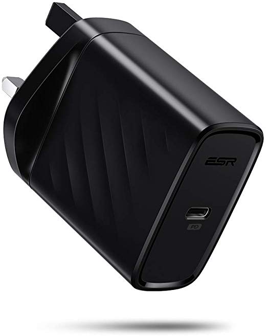 ESR 30W PD Charger, USB Type-C with Power Delivery Fast-Charging, for iPhone 11/11 Pro/11 Pro Max/Xs Max/Xs/XR, Samsung S10/S10 /S10e, iPad Pro 11/12.9 2018, iPad Air 10.5/mini 5, and More