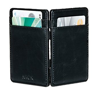 ARCK - Leather Ultra Slim Magic Wallet for Men and Women, Handmade with RFID Protection, in Brown or Black - Great Gift Idea