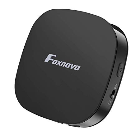 Foxnovo Bluetooth 5.0 Audio Transmitter Receiver For TV With Digital Optical TOSLINK, 2-in-1 Audio Bluetooth Adapter With Aptx Low Latency And 3.5mm Aux Adapter For Headphone, Speakers, Cellphone,PC