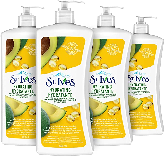 St. Ives Hydrating Vitamin E & Avocado Body Lotion 4 x 600 mL