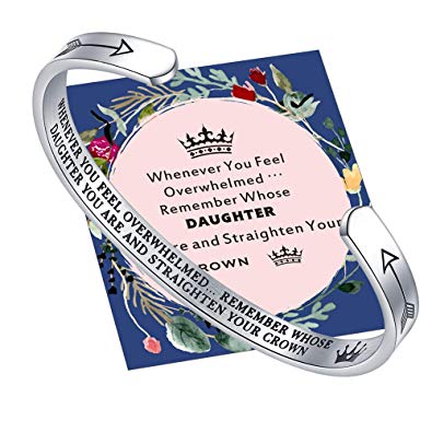 JAITILY Whenever You Feel overwhelmed Remember Whose Daughter Granddaughter You are and straighten Your Crown Bracelets Inspirational Bracelet