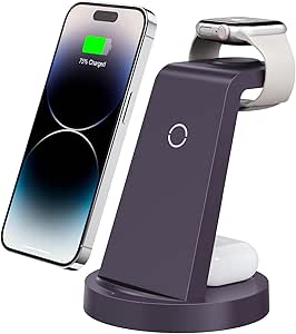 3 in 1 Charging Station for iPhone - Wireless Charger for Apple Products Multiple Devices - Charging Dock Stand for AirPods (for iPhone 15 14 13 pro 12 11 X Max)