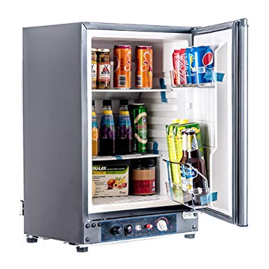 SMETA 12V 110V Gas Propane Refrigerator RV Truck Portable fridge Cooler (2.1 Cu.ft)