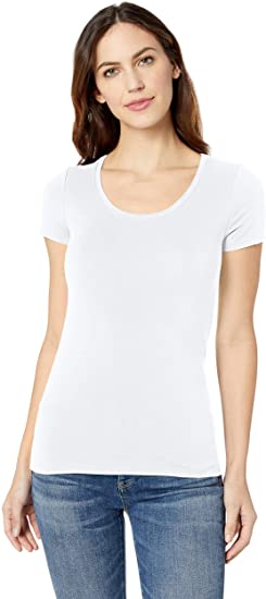 Lark & Ro Women's Short Sleeve Scoop Neck T-Shirt